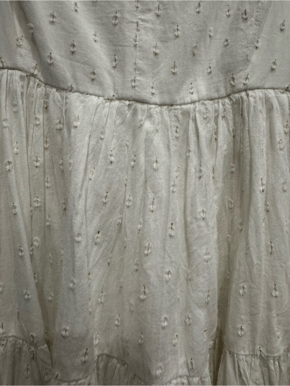 American Eagle Outfitters White Eyelet Tiered Mini Dress - Picture 2 of 4